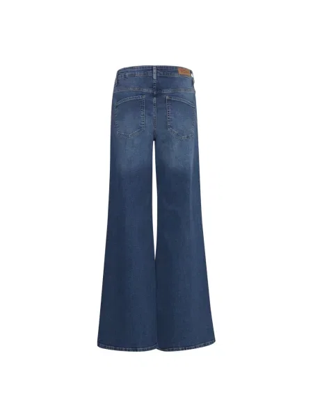 Szerokie jeansy dzwony Ichi niebieskie