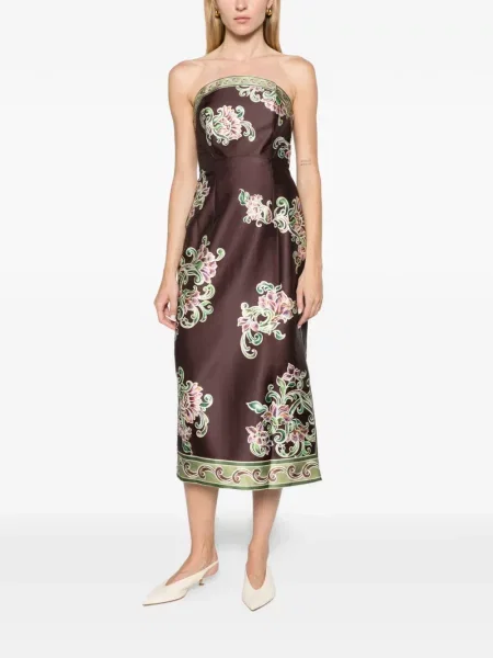 Rochie midi Alemais maro