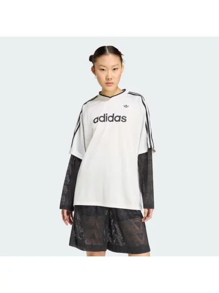 Top Adidas z długim rękawem koronkowy biały