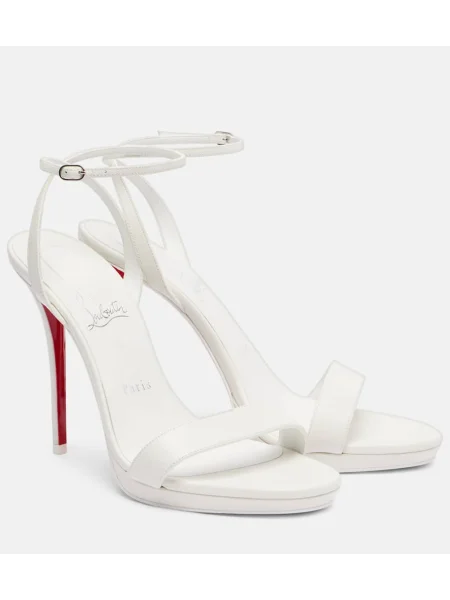 Sandale Christian Louboutin din piele alb