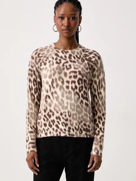 Guess sweter z dodatkiem wełny HELEN beżowy
