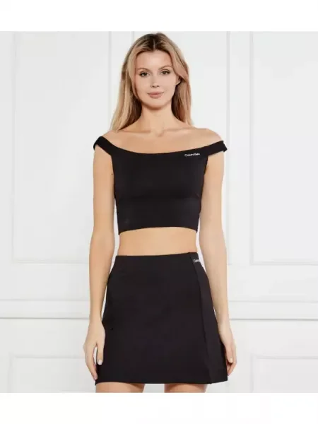 Calvin Klein Jeans Top | Cropped Fit fekete