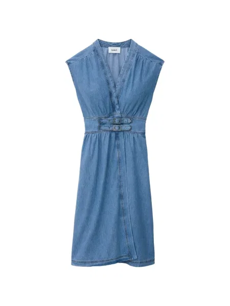 Rochie din denim Ba&sh albastru