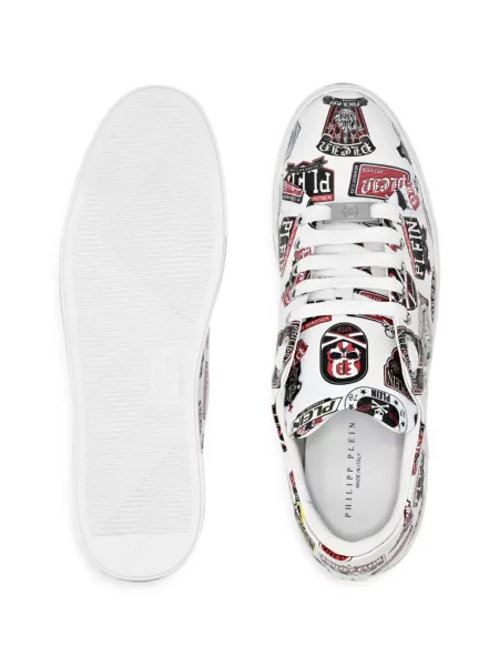 Sneakerși Philipp Plein cu petice alb