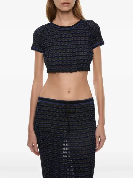 Tricou Christopher Esber cu dungi negru