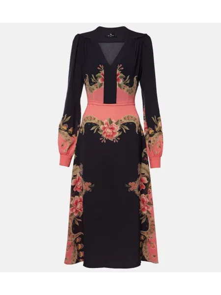 Rochie midi Etro cu model floral până la genunchi de costum