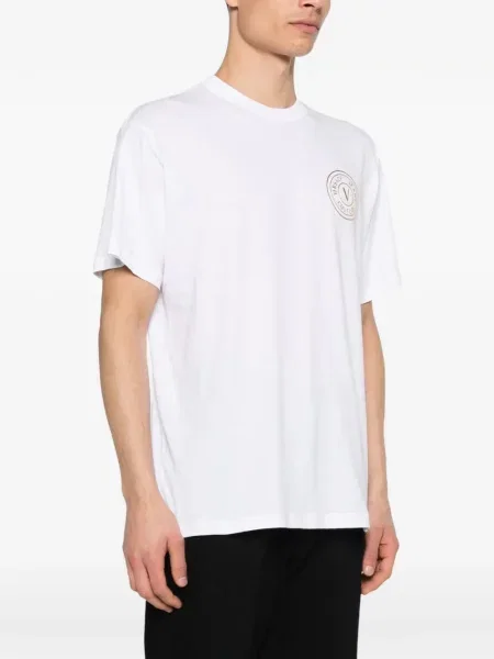 Tricou Versace Jeans Couture cu autograf alb