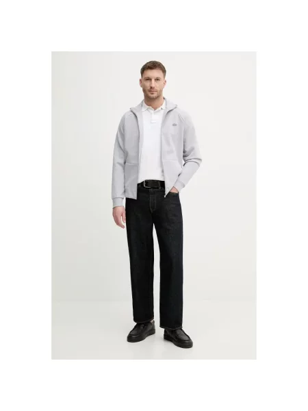 Dzianinowa bluza rozpinana Lacoste szara