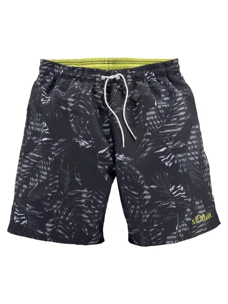 S.Oliver Șorturi de baie / gri / galben lămâie negru