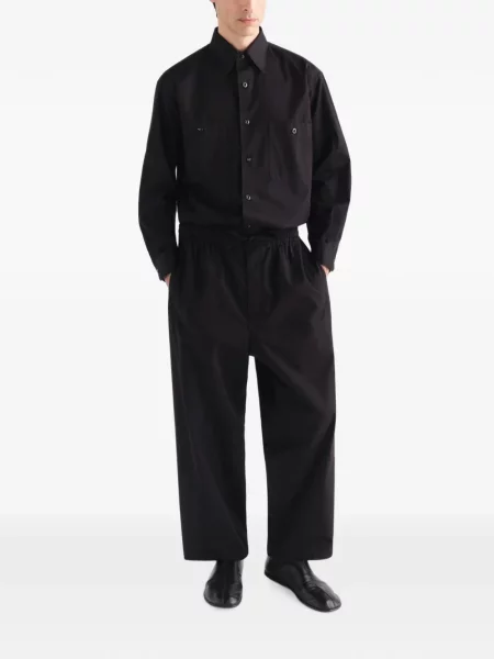 Pantaloni Lemaire din țesătură twill negru