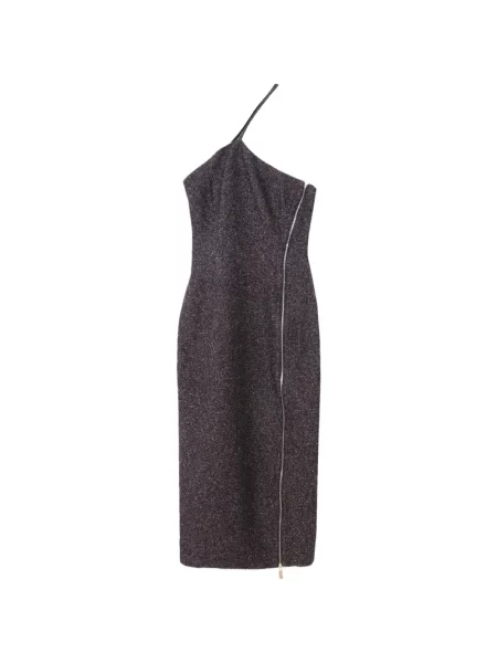 Rochie midi Remain de lână cu un umăr gol maro