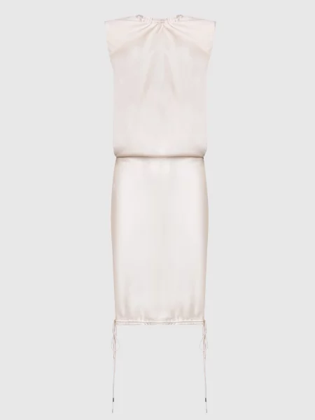 Платье миди The Attico бежевое