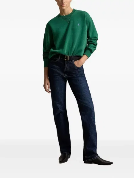 Gulerat pulover Polo Ralph Lauren cu autograf alergare verde