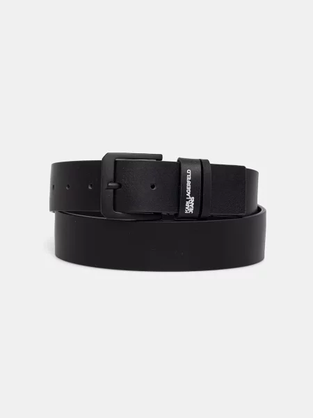 Karl Lagerfeld Jeans curea pentru bărbați din piele negru