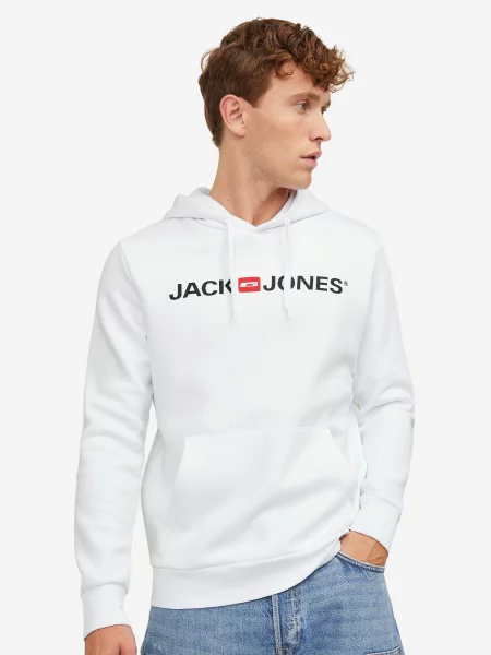 JACK & JONES Mikina Corp červená / čierna biela