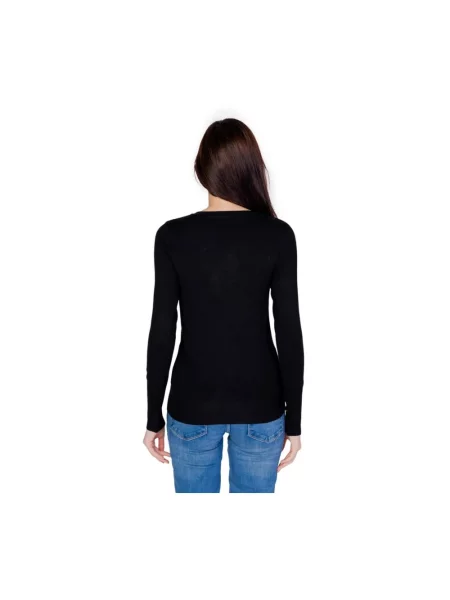 Haftowany sweter z dekoltem w serek Guess z dekoltem w serek czarny