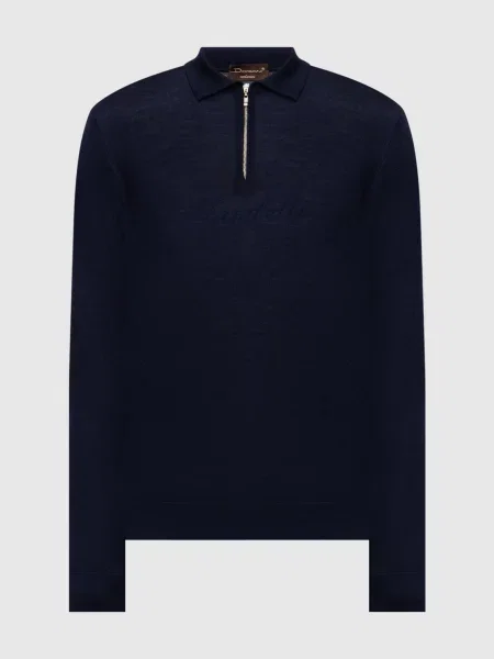 Поло з вовни шовку та кашеміру Doriani Cashmere синє