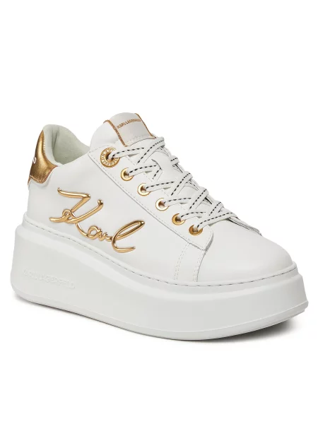 Laisvalaikio batai KARL LAGERFELD White Lthr w/Gold balta