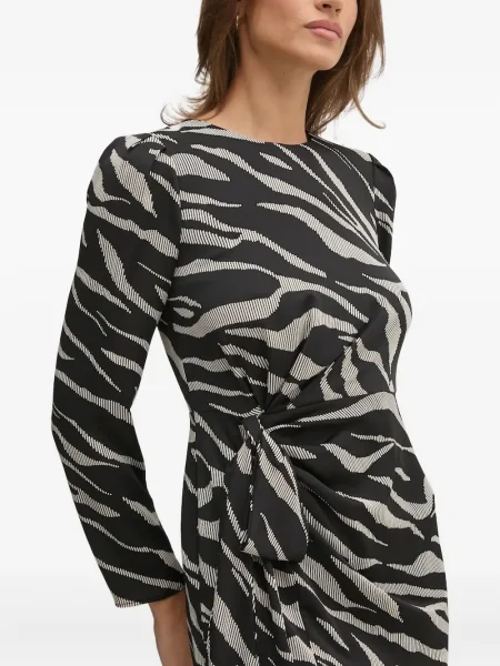 Sukienka mini Dkny z nadrukiem w zebrę garniturowa czarna