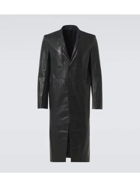 Kožni kaput Rick Owens crna