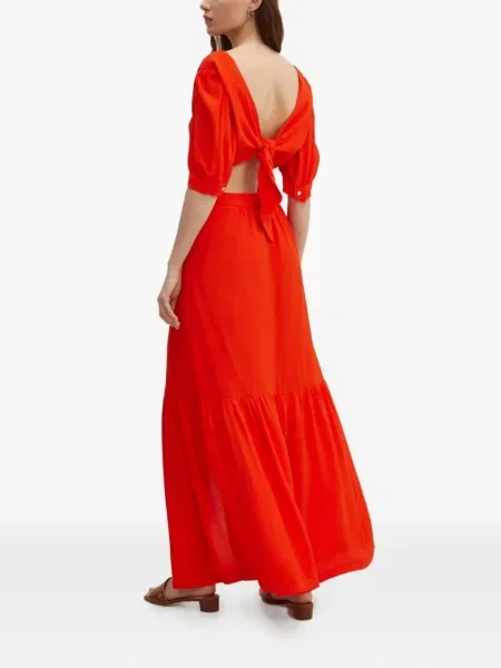 Odgovarati haljina La Petite Française s V-izrezom veze crvena