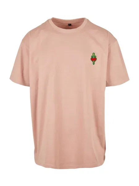 MT Upscale Tricou Santa Monica ecru / verde / roz pal roșu