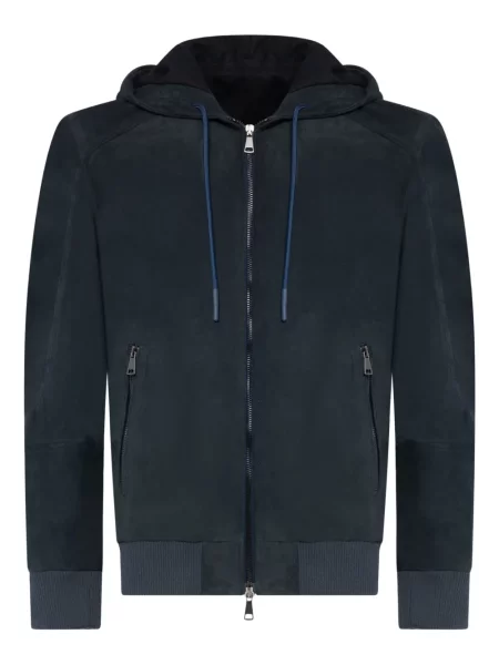 Geanta de piele Franzese Collection cu glugă albastru