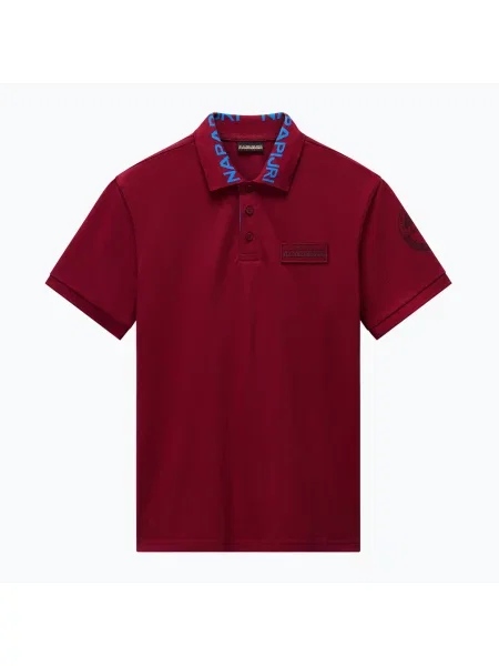 Koszulka polo Napapijri E-Amundsen 1 tibetan red czerwone