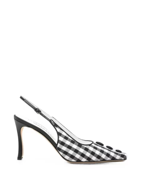 Pantofi cu toc Manolo Blahnik în carouri negru