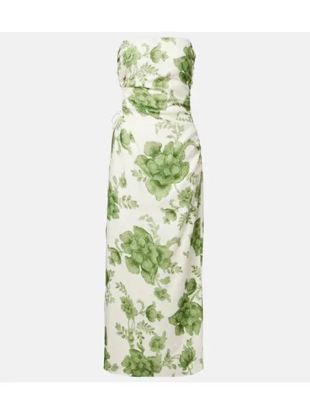 Rochie midi Sir de in cu model floral până la genunchi