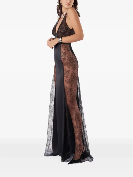 Rochie maxi Il Volo de mătase negru