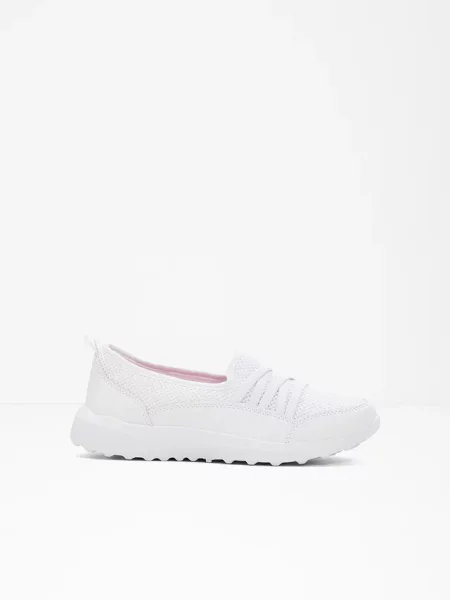 Wygodne sneakersy wsuwane z lekką podeszwą białe