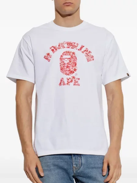 Tricou A Bathing Ape® cu imagine alb