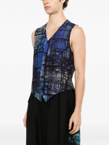 Vestă Yohji Yamamoto cu imagine negru