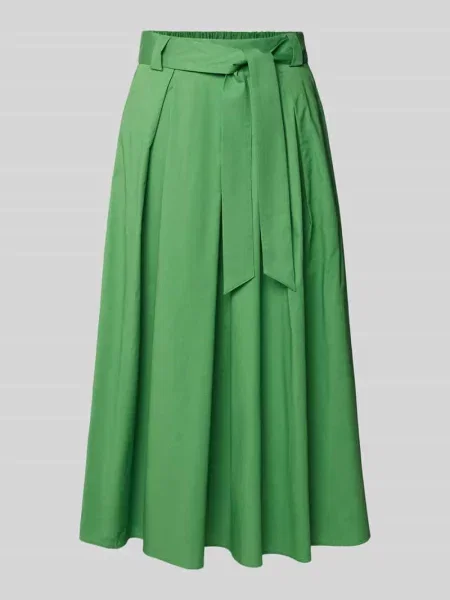 Spódnica midi z wiązanym More & More zielona