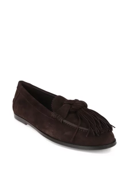 Pantofi loafer Aquazzura din piele de căprioară maro