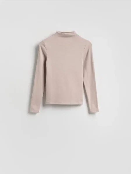 Reserved Longsleeve z modalem beżowy