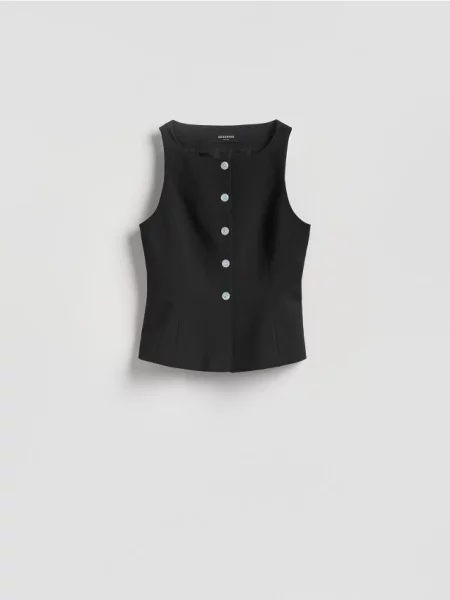 Reserved Vestă cambrată de costum negru