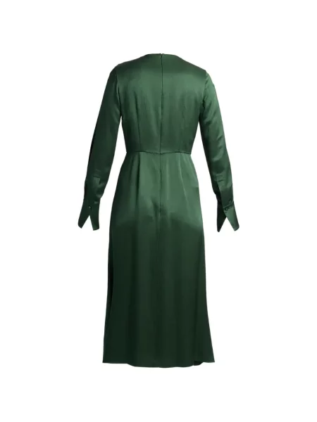 Rochie Erdem din satin drapată verde