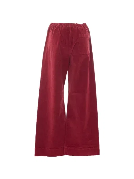 Pantaloni True Avenue de catifea roșu