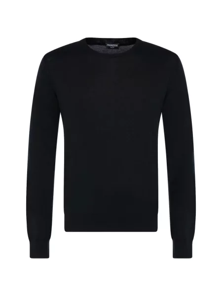 Pulover Franzese Collection cu decolteu rotund negru