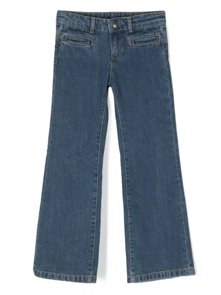 Jeansy straight leg dziecięce Bonpoint niebieskie