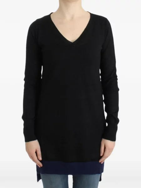 Pulover Costume National cu decolteu în V negru
