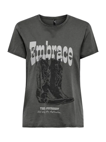 ONLY Tricou ONLLUCY gri deschis / gri închis negru