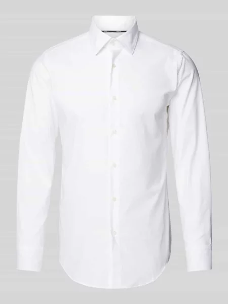 Koszula biznesowa o kroju slim fit z kołnierzykiem typu kent model ‘Hank’ Boss biała