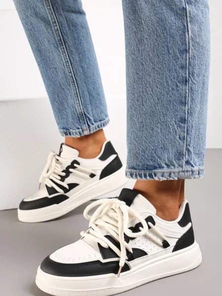 Sneakerși Alb-Negru Sylvena alb