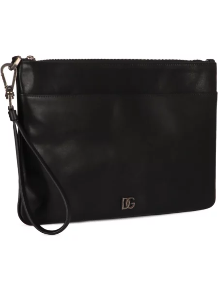Torba Dolce And Gabbana skórzana z logo czarna