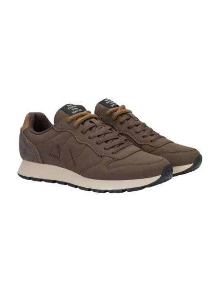 Sneakersy Sun68 skórzane klasyczne brązowe