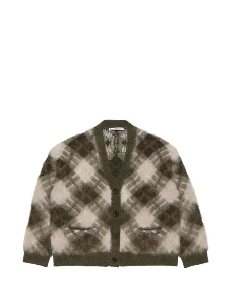Cardigan Acne Studios cu decolteu în V de mohair verde