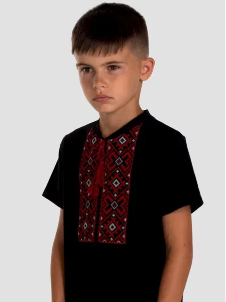 Детская рубашка Folk Moda черная